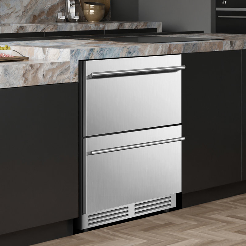 24 inch beverage refrigerator freestanding or built-in drawer cooler fridge under counter with led light and 2 grid organizer classic series
incomplete 