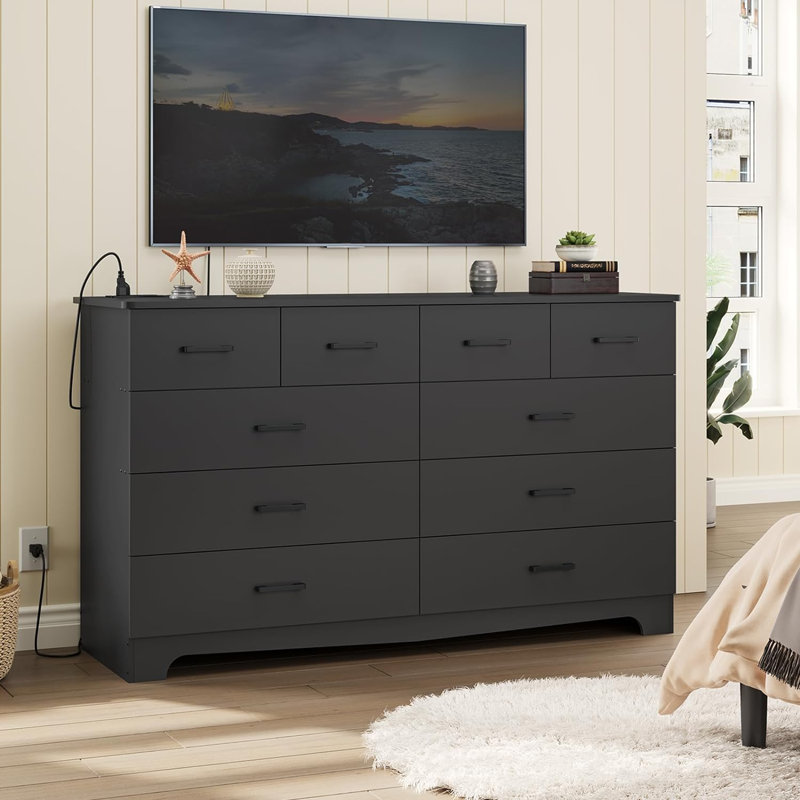 Rollers only Rhineview 55.12'' W 10 - Drawer Dresser 