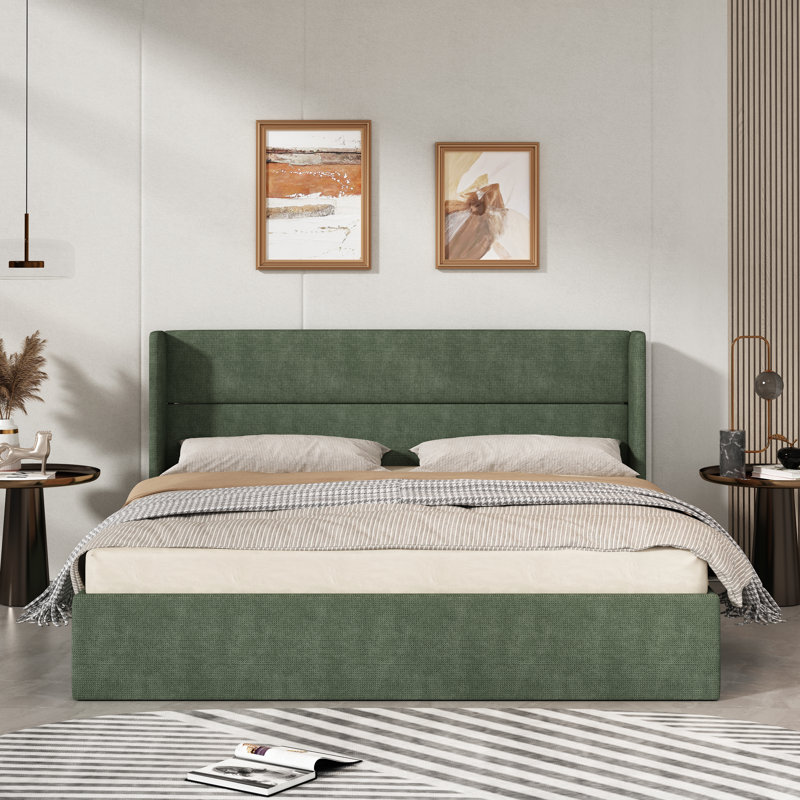 gaillarde hydraulic lift up storage upholstered platform bed