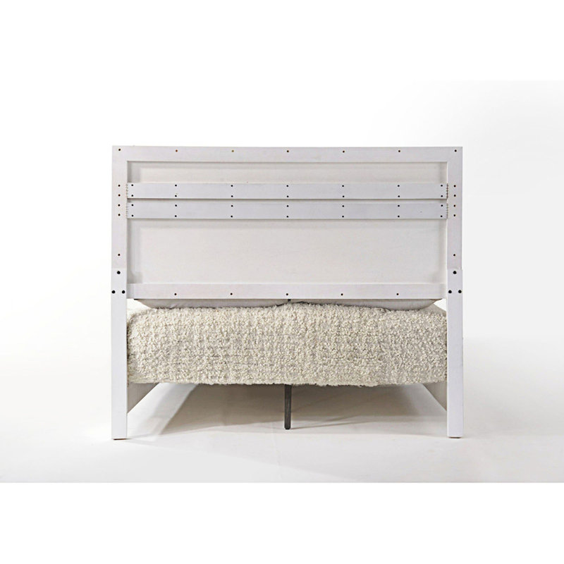 Modern High Gloss Finish Bed With Sparkling Acrylic Panel, Bed Frame With Headboard, king size