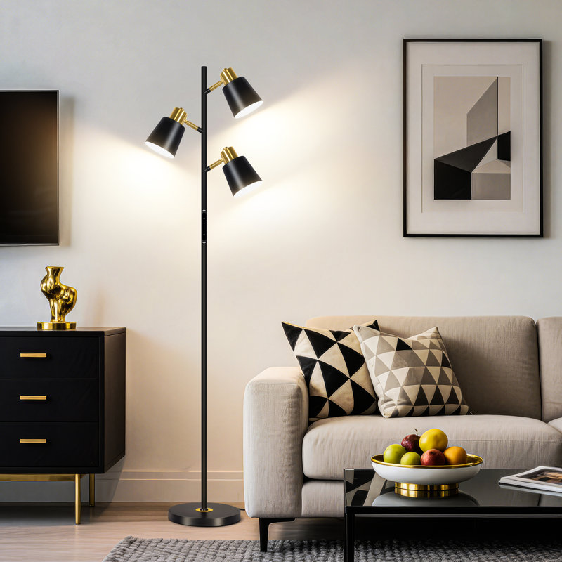 missing stand 67\" Tree Floor Lamp with Remote Control and 3 Bulbs included