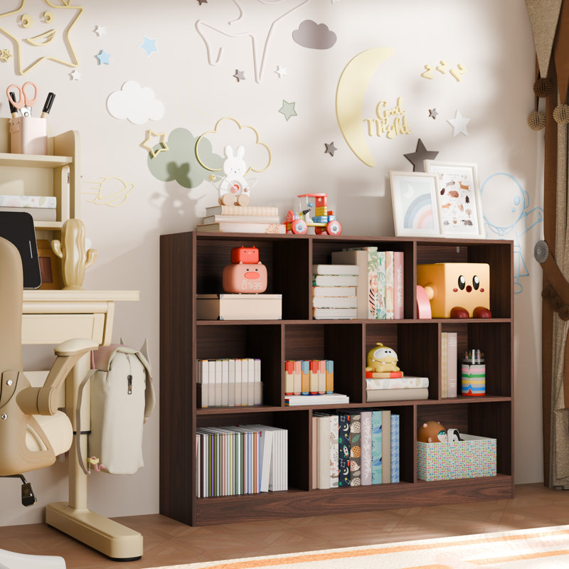 presly 3 tier cube bookcase modern bookshelf with 10 cubes