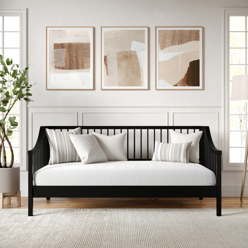 ( incomplete box 2/2)Martha Stewart Neely Wooden Platform Daybed With Spindles And Wood Slat Foundation