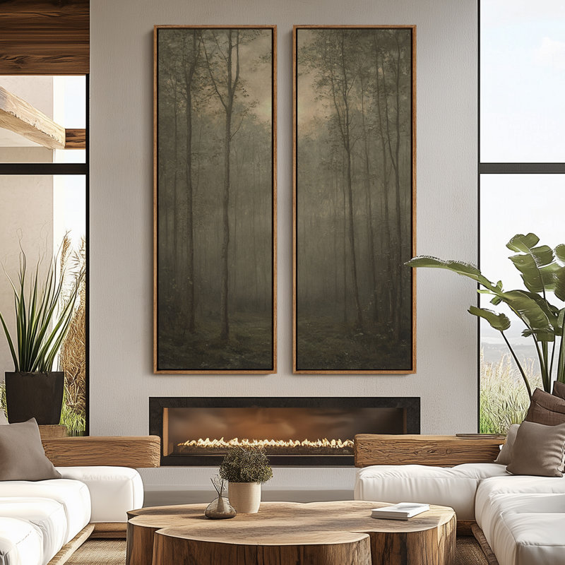 vintage floral and landscape wall art - 20x60 inches framed canvas 1 canvas only