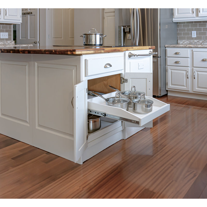 Slide-A-Shelf Made-To-Fit Slide-Out Shelf All White Finish - Full Extension Rails With Soft Closing Feature INCOMPLETE 