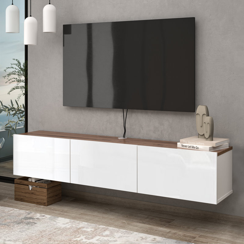 ronnye floating tv stand up to 80" tv's wall mounted media console