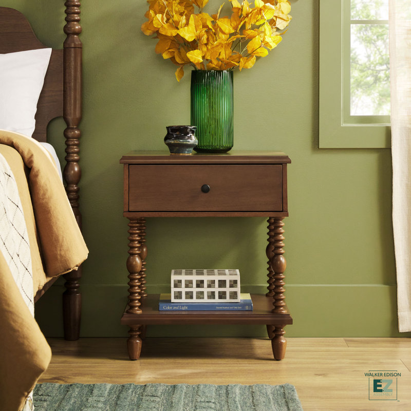 vivienne easy assembly solid wood spindle 1-drawer nightstand
incomplete 