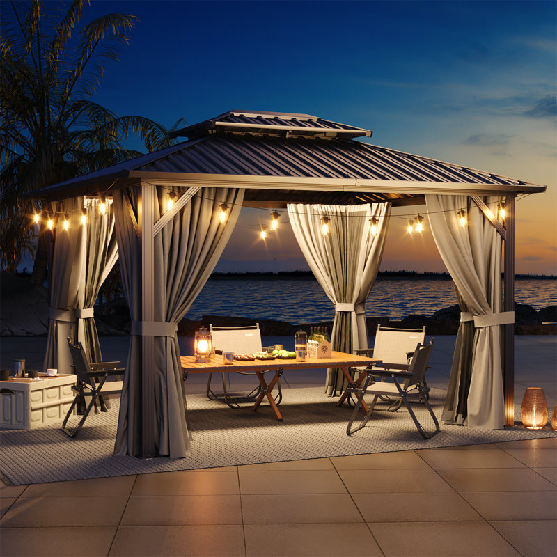 12 ft. w x 10 ft. d aluminum patio gazebo
incomplete 