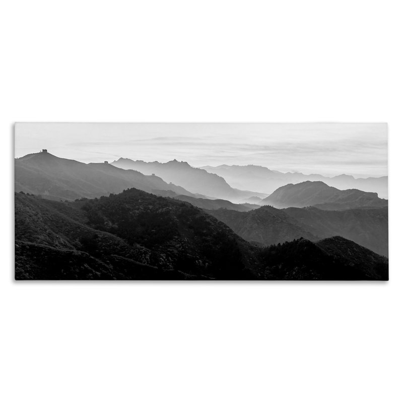 Misty Sky Open Mountain Landscape Black White by Danita Delimont - Photograph Print