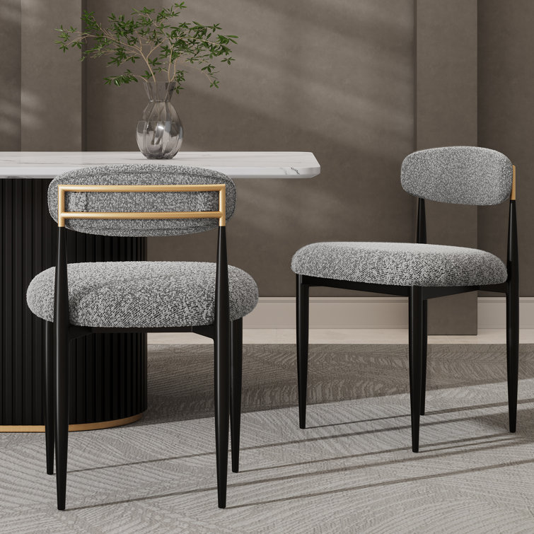 Amerson 2 Pieces Boucle Armless Dining Chair, Upholstered Accent Chair