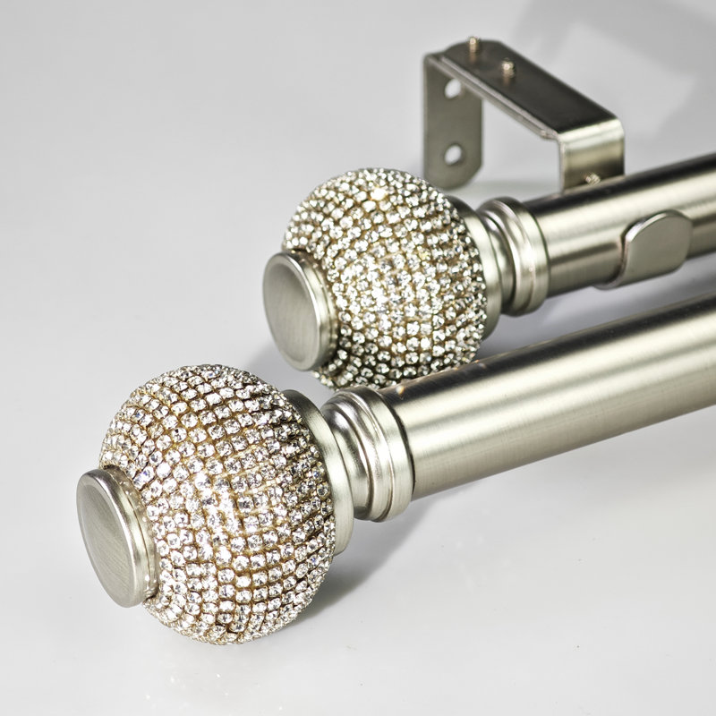 ( color cold)1-1/8 Inch Adjustable Single Window Curtain Rod Set