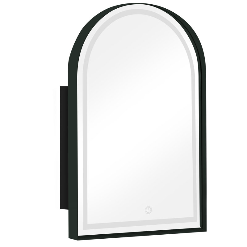 24'' W 36'' H Recessed Framed Medicine Cabinet With LED Mirror