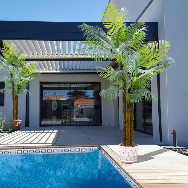 Artificial Palm Tree For Outdoors Triple Tropical Phoenix Palm UV Resistant Fake Palm Plants?