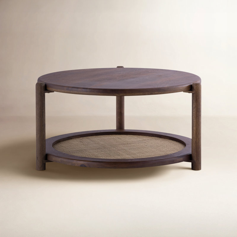 Avalon Walnut And Cane Side Table