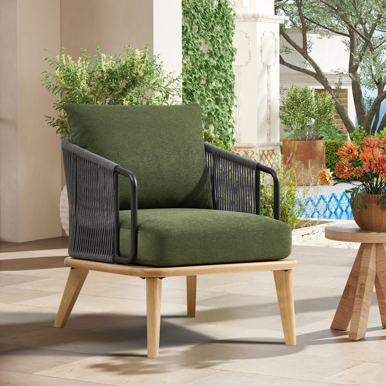 25.9'' wide outdoor lounge chair with removable cushions