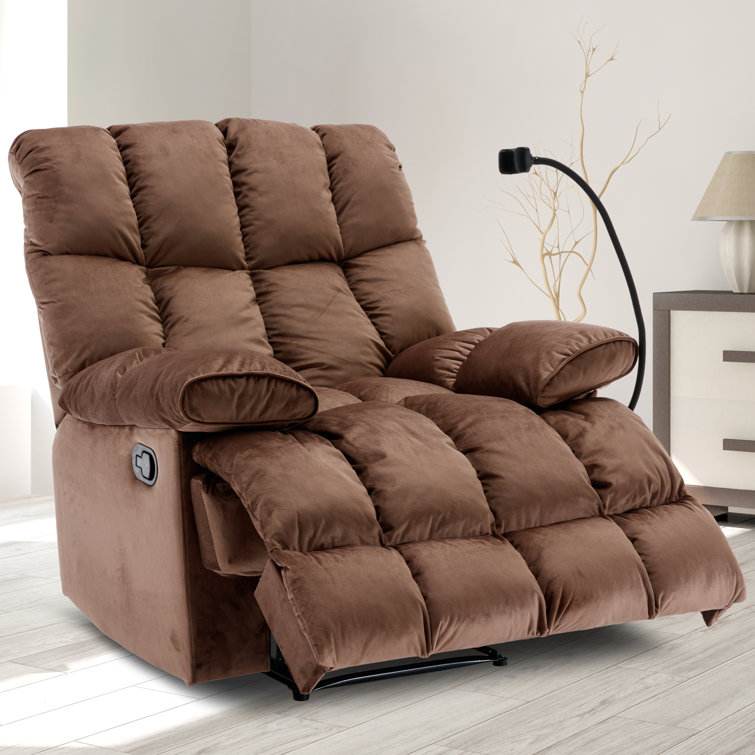 fraher oversized recliner ,manual recliner adults soft overstuffed arms and back,velvet recliner chair,big and tall recliners for adults 400lbs for living room, bedroom