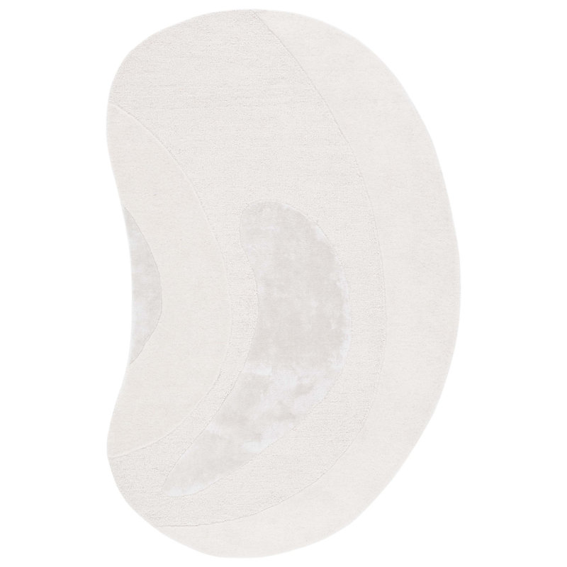 ( similar)Novelty Hand Tufted Wool Viscose Solid Color Rug in Ivory/Beige