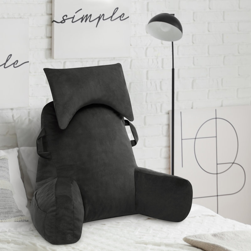 Comfy High Backrest Pillow Arm Pillow With Head Rest & Pockets