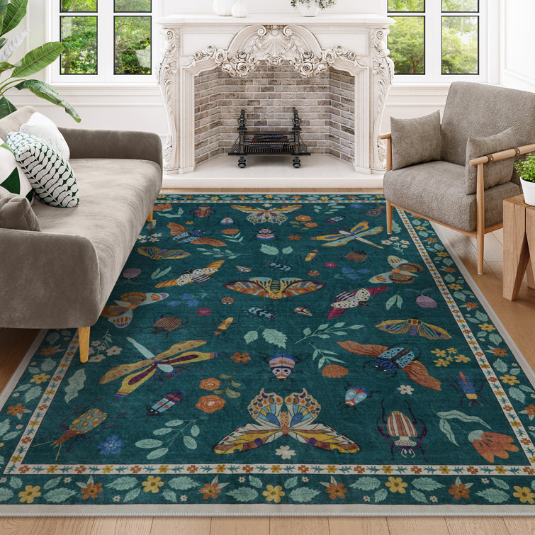 Goldene Animal & Insect Machine Washable Area Rugs with Non-Slip Backing for Living Room, Dining Room, Bedroom INCOMPLETE 