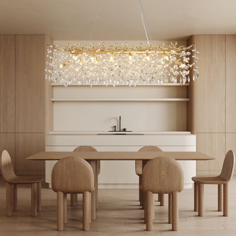 erdenheim modern square / rectangle crystal chandeliers for dining room, kitchen island