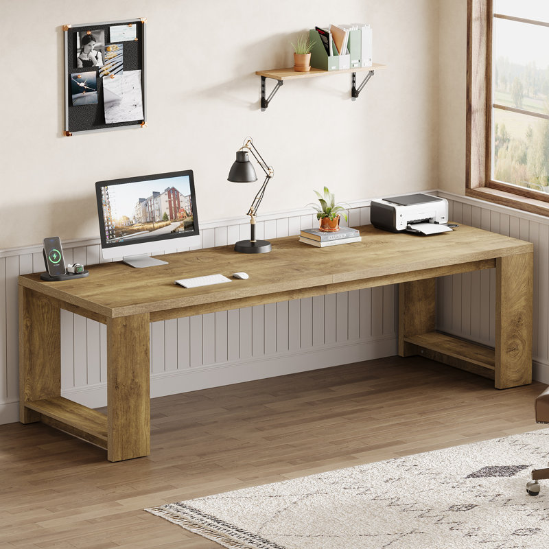 2 Person Desk, 86.6'' Extra Long Computer Desk INCOMPLETE 