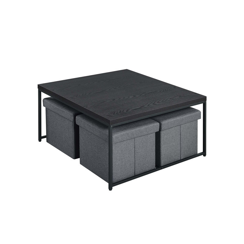 5-Piece Coffee Table Set With Integrated Stools INCOMPLETE 