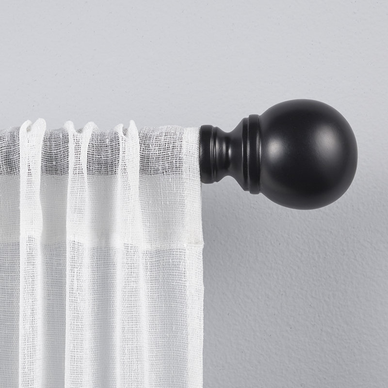 Deantrei Exclusive Home Sphere 1\" Curtain Rod and Coordinating Finial Set, Adjustable INCOMPLETE 