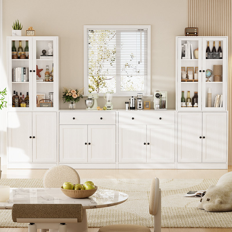 71'' Kitchen Pantry With Bookcases Incomplete 
