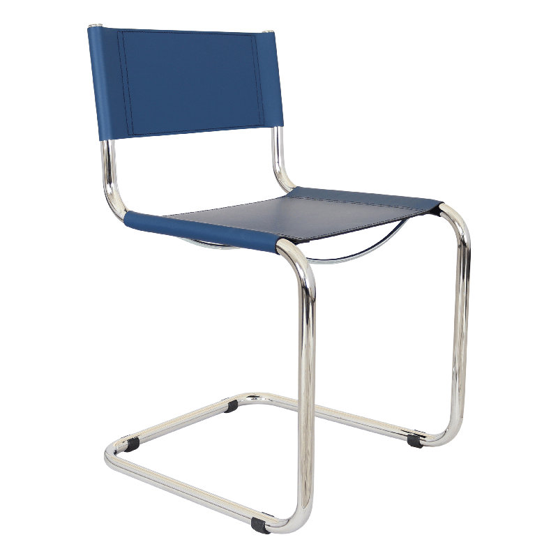 Mart Stam Cantilever Side Chair w/ Chrome-Plated Steel Frame (Various Bonded Leather Colors)