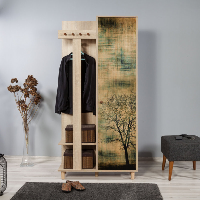Hall Tree 35.4'' Wide with Shoe Storage INCOMPLETE 