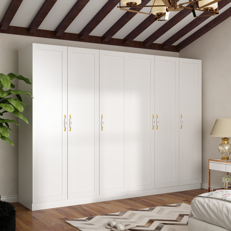 ( incomplete)94.5'' W White 6 Doors Wardrobe Armoire
