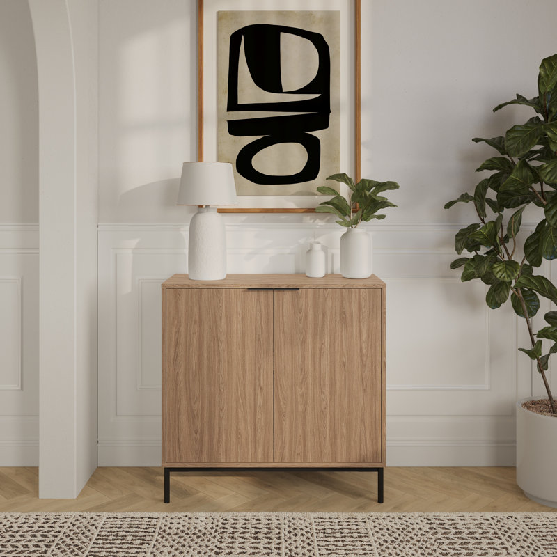 ( color black )Slim 2-Door Storage Cabinet