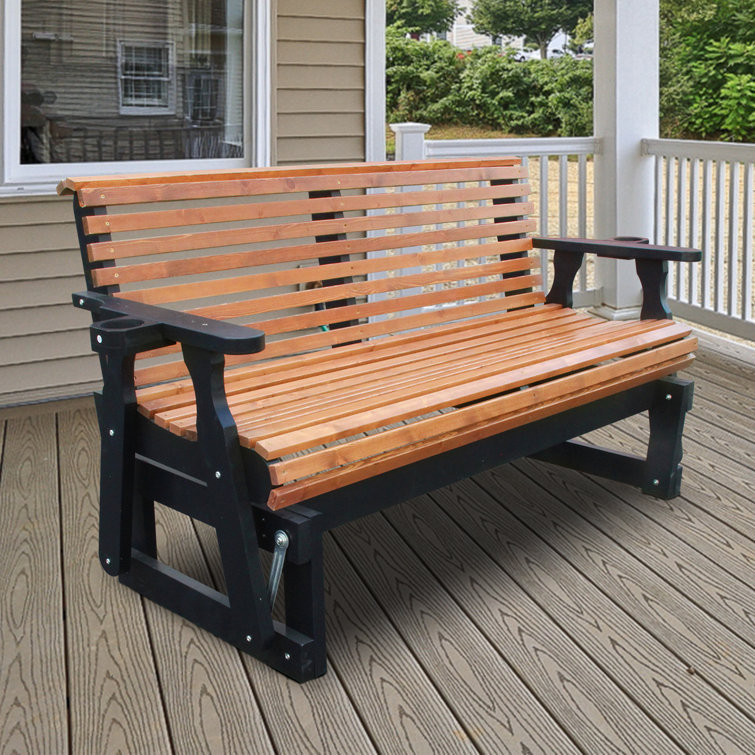 heavy duty 800 lbs outdoor bench with roll back pressure treated, 5ft