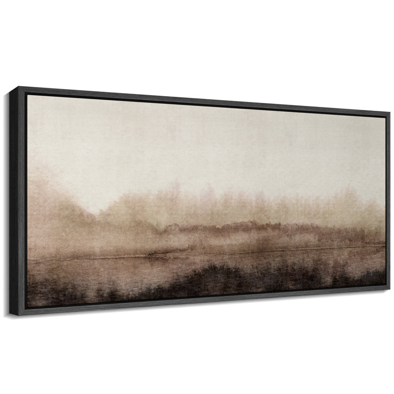 Serene Misty Landscape in Soft Browns Modern Art