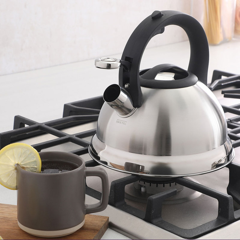 mr. coffee hartbay 2.4 quart large stainless steel whistling tea kettle