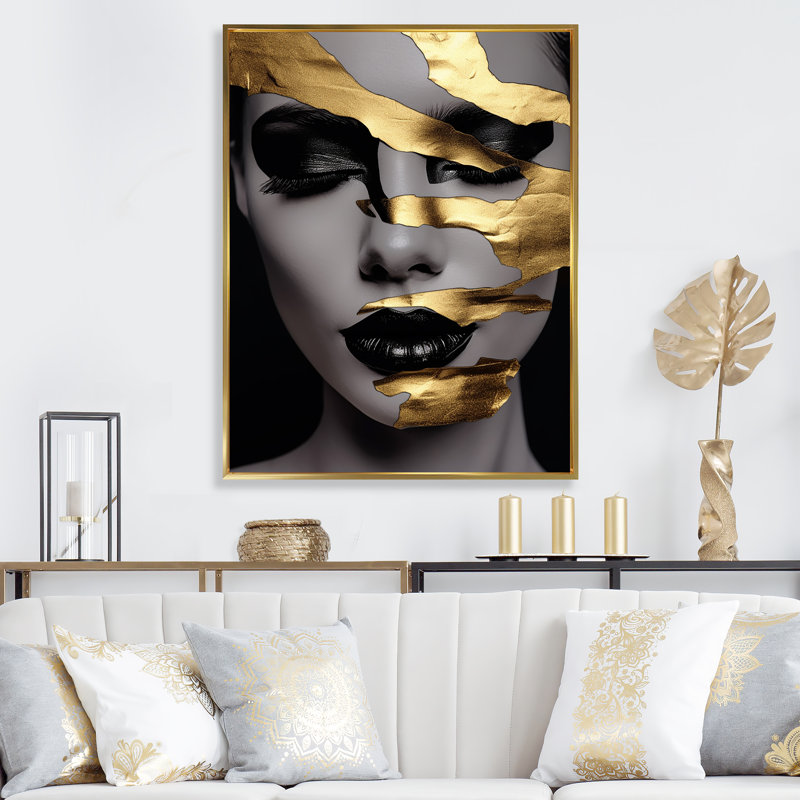 Black and golden woman Photo II - Woman Canvas Wall Art