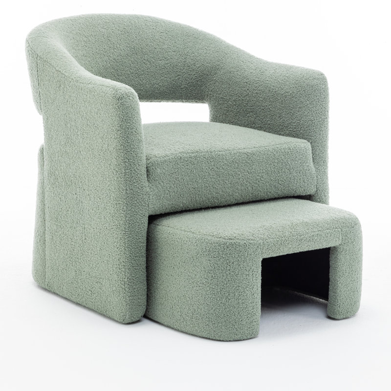 torrence upholstered barrel chair with ottoman