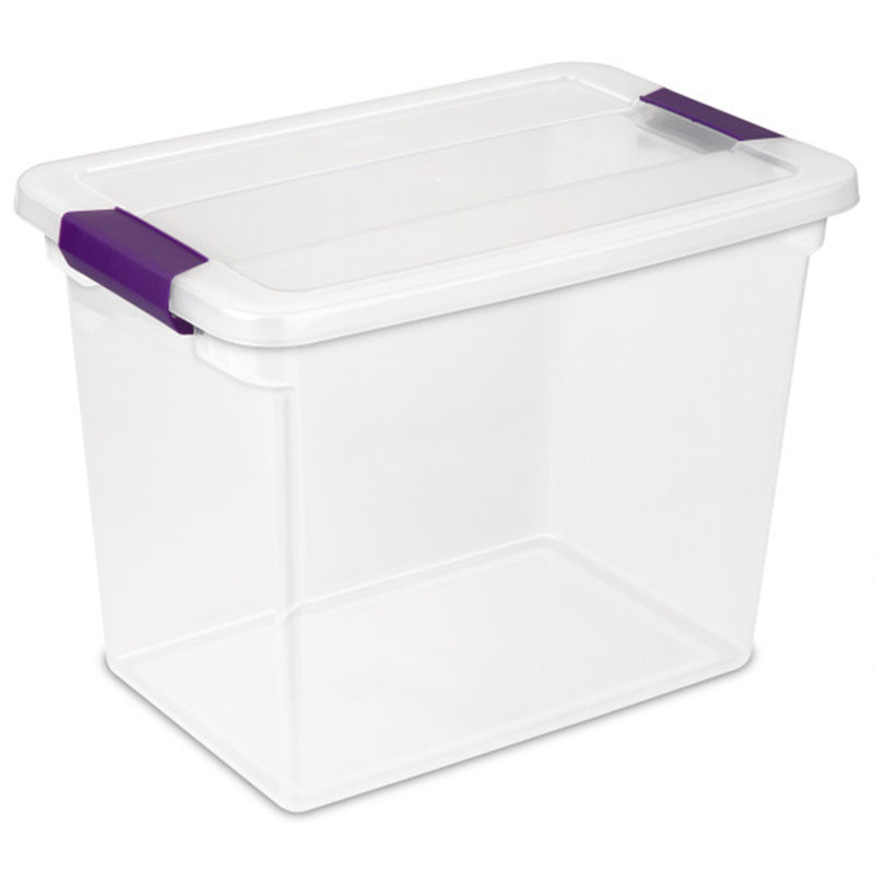 sterilite clearview latch storage stackable bin with latching lid, 6 pack (set of 6)