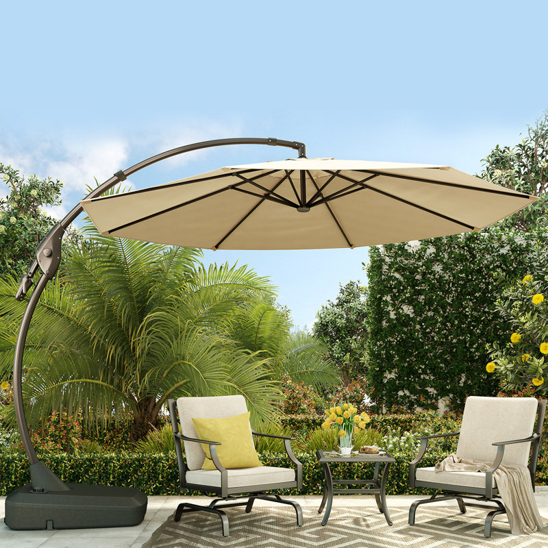 base only box 2 Harry-Charles 12 Ft Cantilever Sunbrella Umbrella with Base