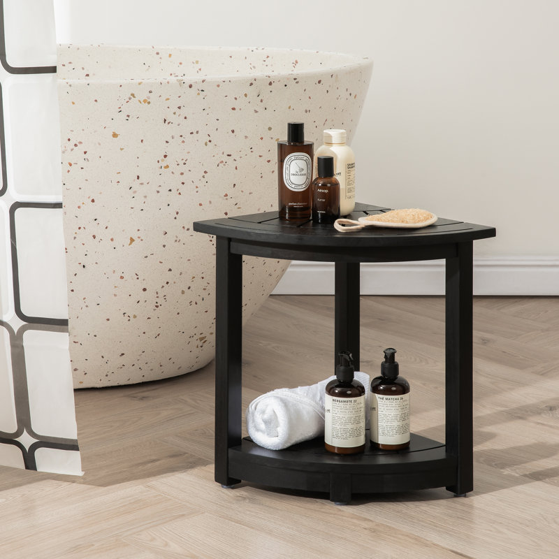 similar Alandis 17.9'' W Solid Wood Corner Shower Bench