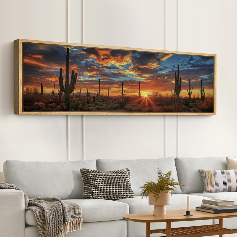 Desert Sunset with Cacti Modern Art