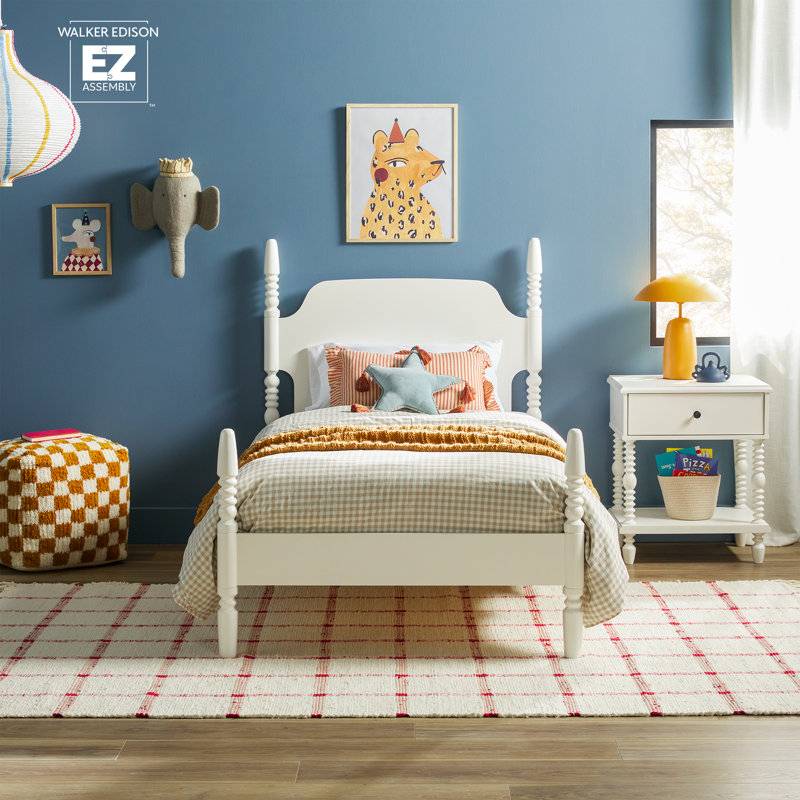 Vivienne Traditional Easy Assembly Solid Wood Twin Spindle Bed