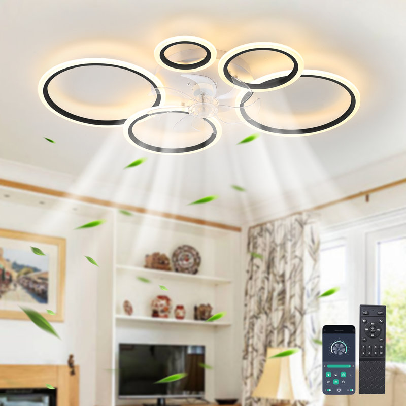 39.4'' Dimmable Reversible Ceiling Fan With LED Lights And Remote Control