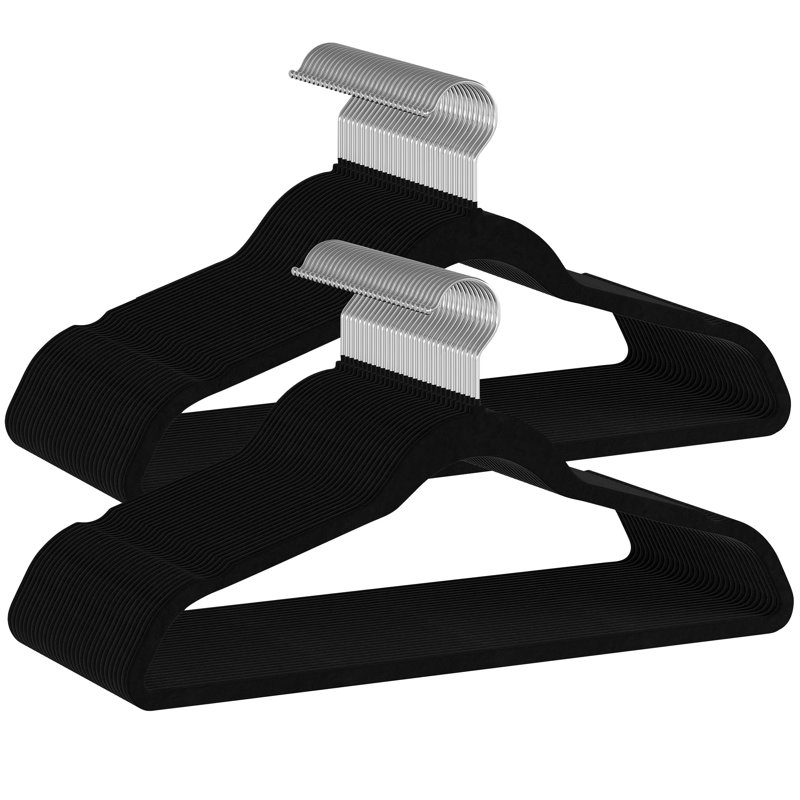 60 Pack Premium Velvet Slim Hangers - 9.25"h Ultra-thin, Non-slip, Heavy-duty, 360° Swivel Hook, Space-saving, Closet Organizers For Shirts, Pants, And More