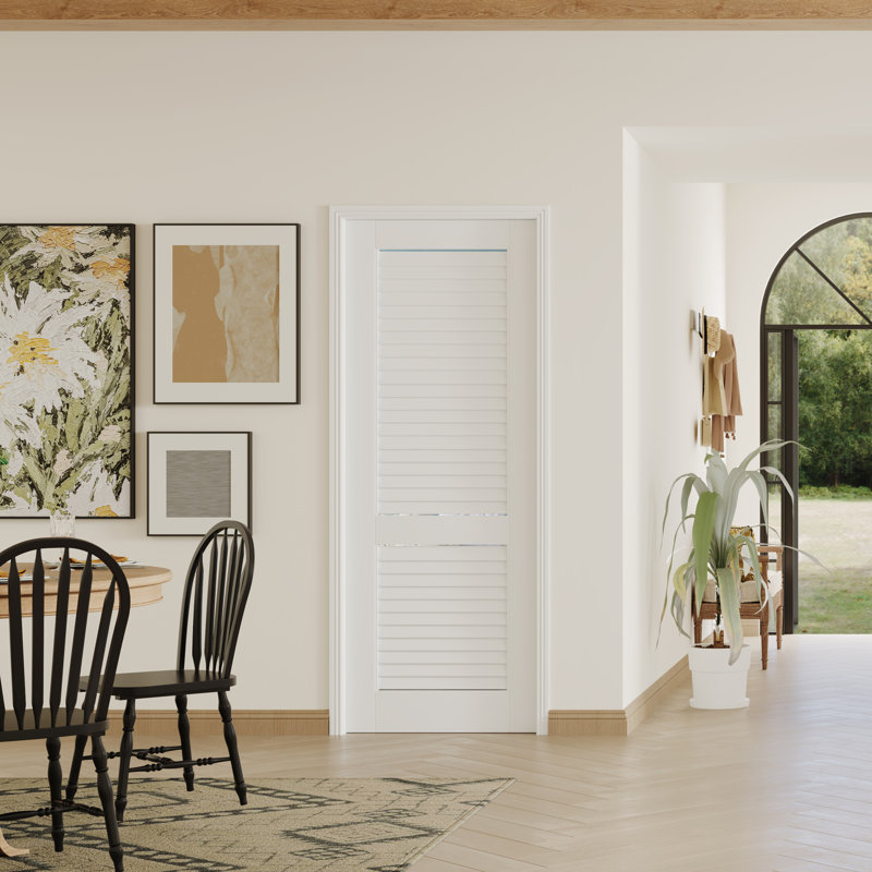 Prehung Slab Doors-Louvered Interior Door Slab Modern Design MDF With Door Frame And Hareware Kit