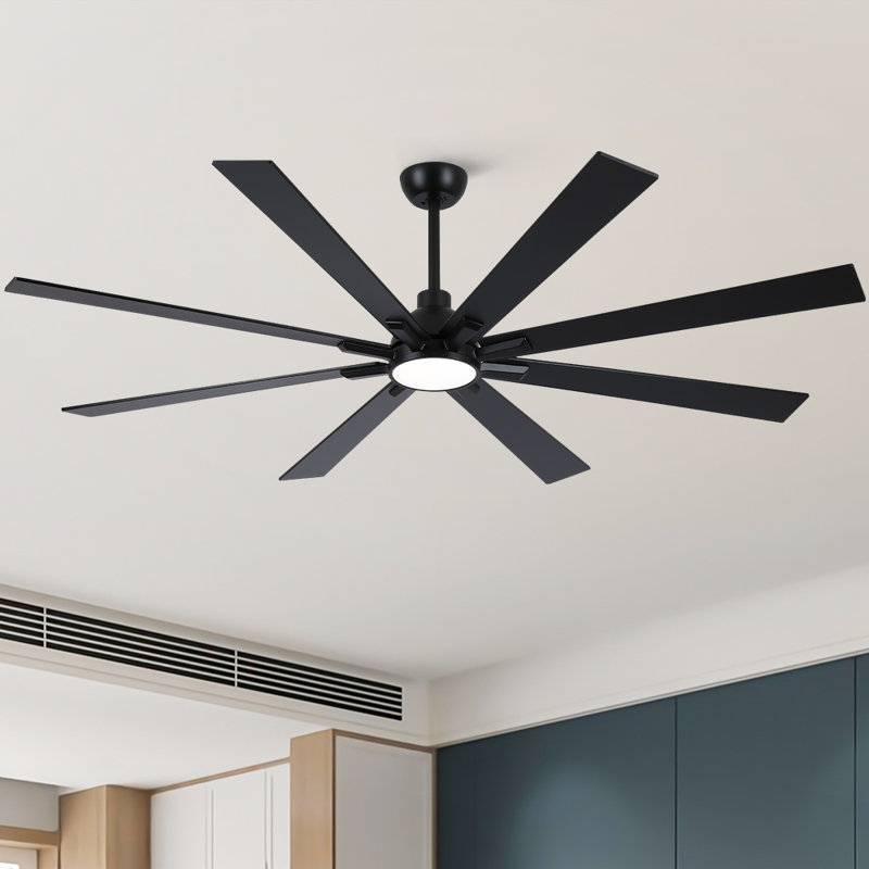 Farmhouse 8 Blade Indoor Windmill Ceiling Fan With LED Lights, Remote Control And Quiet DC Motor