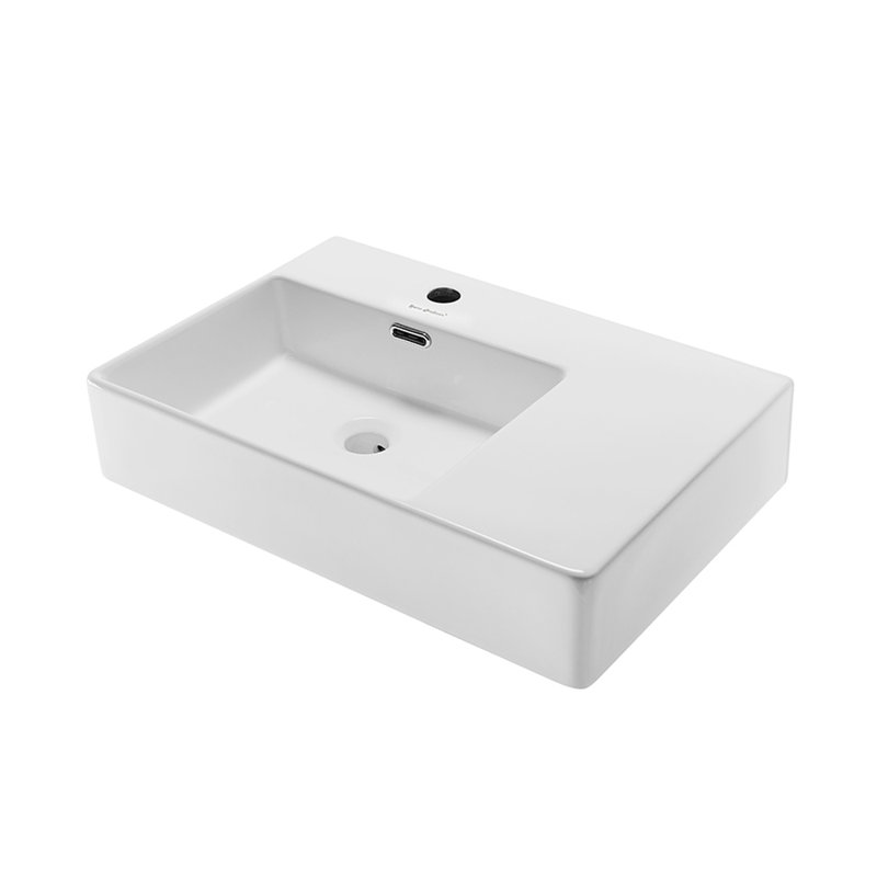 St. Tropez 23.63" x 16.5" Ceramic Wall Hung Sink with Left Side Faucet Mount SM-WS322