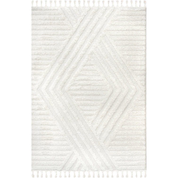 SIMILAR TO STOCK PHOTO Geometric Shag Tassel Area Rug