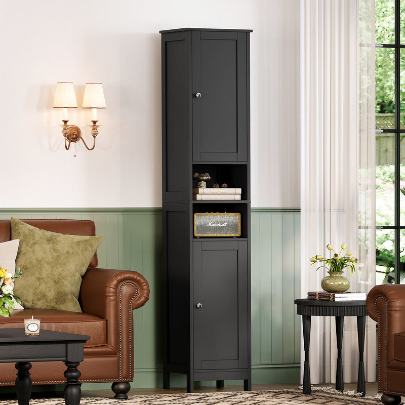 67" H Accent Cabinet with Adjustable Shelves & Doors, Storage Cabinet,Bathroom Cabinet for Small Space, Living Room, Entryway, Kitchen