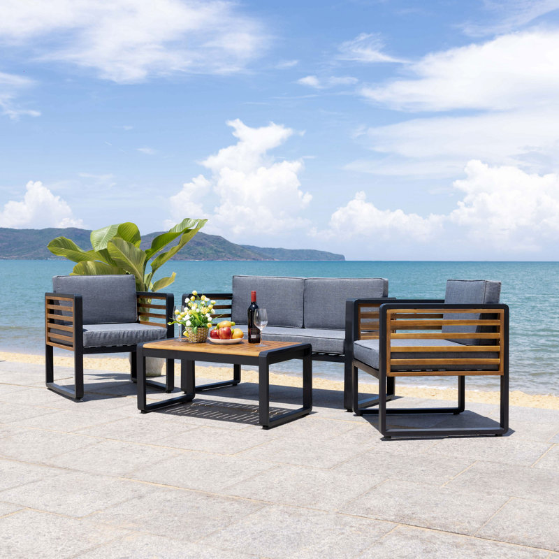 Gernulf 4 - Person Outdoor Seating Group with Cushions